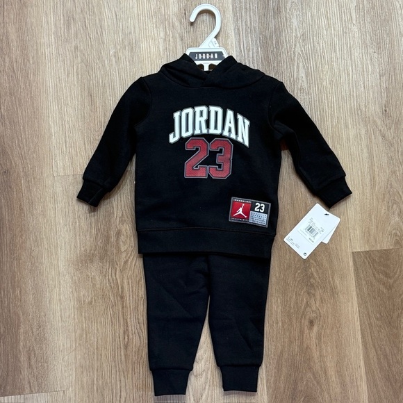 Jordan Other - Jordan Jumpman Jumpsuit Black and Red Two Piece Set 12 Month NWT
